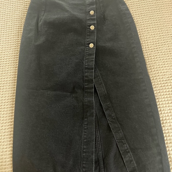 Zara Black Denim Wrap Midi Skirt - Picture 5 of 5